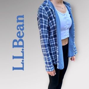 LL Bean Woman’s Tunic Flannel Shirt Long Sleeve Plaid Cozy Item: 503444 Comfy